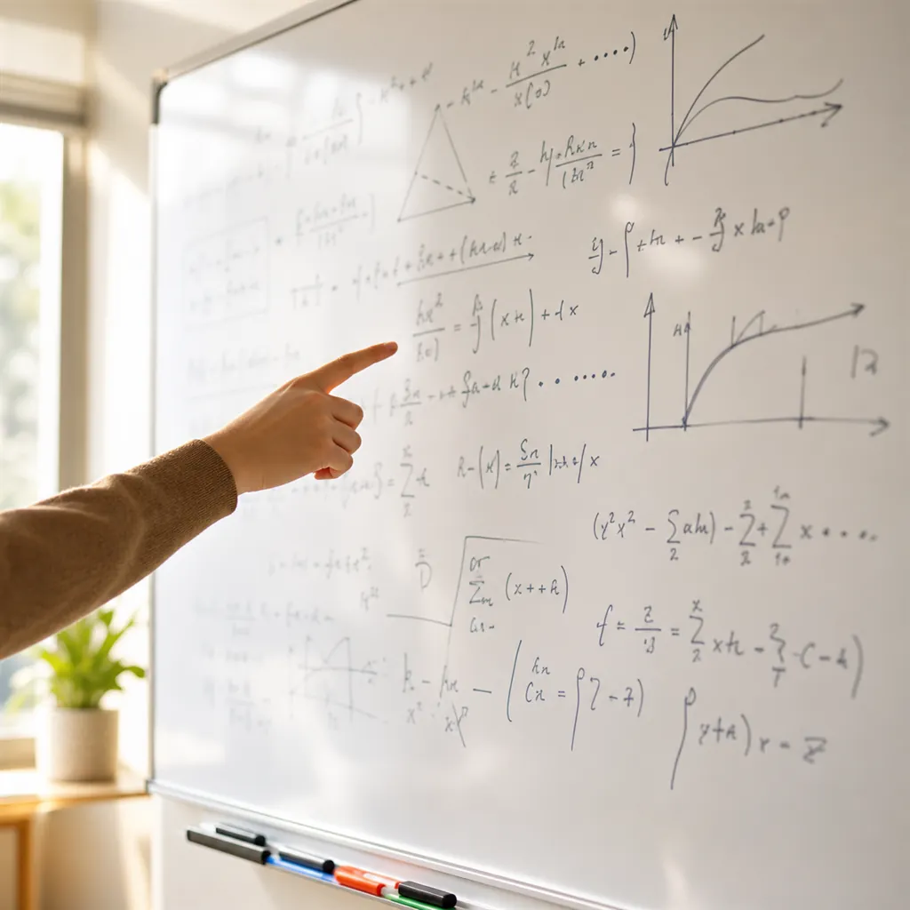 ホワイトボードで解説する授業の様子