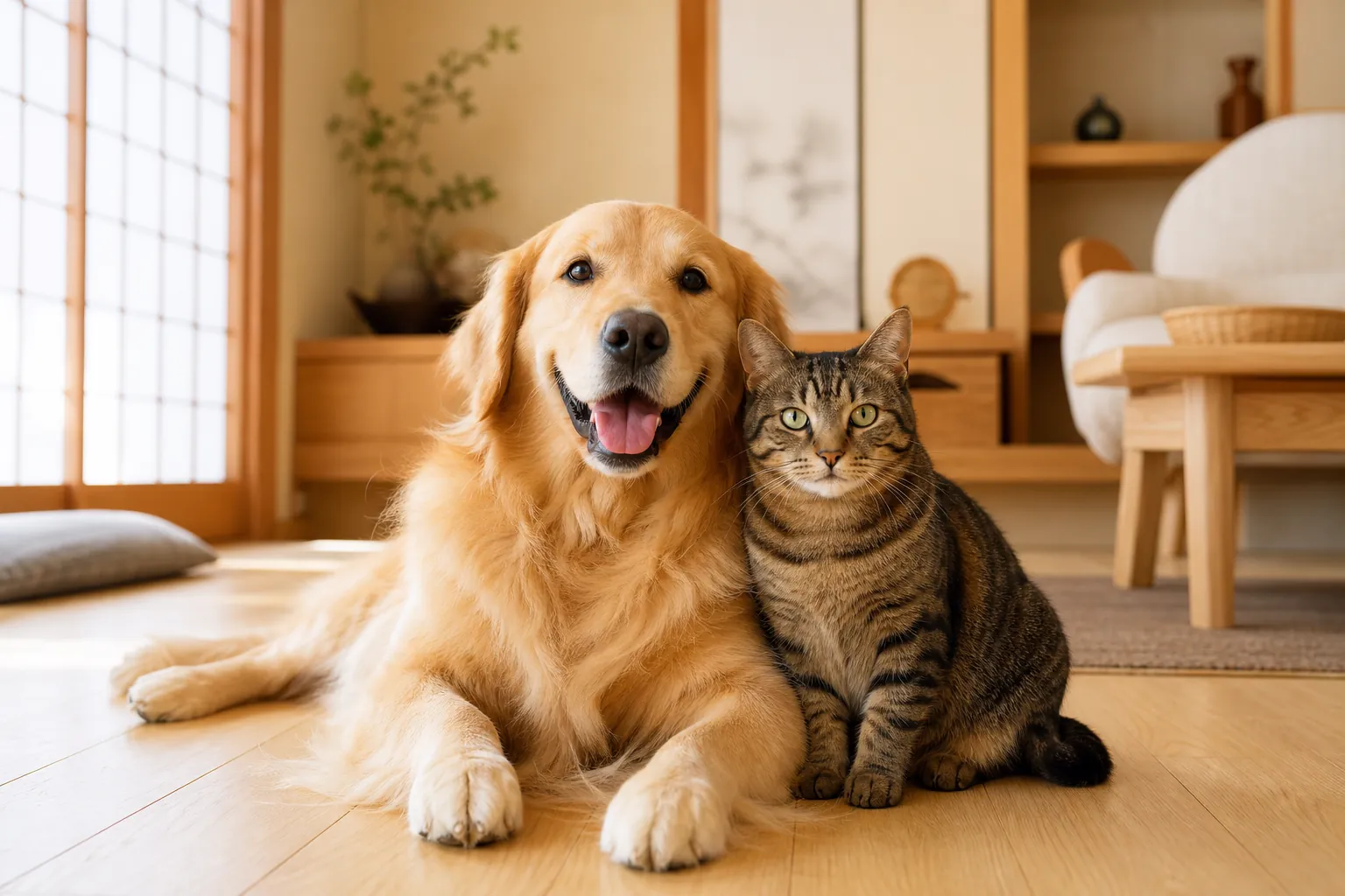 ともだち動物病院で過ごす犬と猫